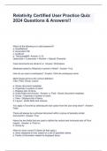 Relativity Certified User Practice Quiz 2024 Questions & Answers&excl;&excl;