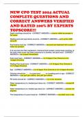 NEW CPO TEST 2024 ACTUAL COMPLETE QUESTIONS AND CORRECT ANSWERS VERIFIED AND RATED 100&percnt; BY EXPERTS TOPSCORE&excl;&excl;&excl;