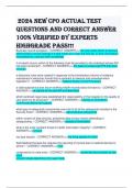 2024 NEW CPO ACTUAL TEST QUESTIONS AND CORRECT ANSWER 100&percnt; VERIFIED BY EXPERTS HIGHGRADE PASS&excl;&excl;&excl;
