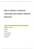 BIOD 151 MODULE 1 EXAM 2024  &comma;QUESTIONS AND CORRECT ANSWERS  INDICATED&period;