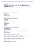 MPTC Criminal Law Exam Questions and Answers