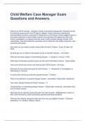 Child Welfare Case Manager Exam Questions and Answers