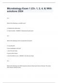 Microbiology Exam 1 (Ch. 1, 2, 4, 6) With solutions 2024