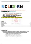NCLEX-RN {NATIONAL COUNCIL LICENSURE EXAMINATION [FOR] REGISTERED NURSES (RN)} TEST BANK FOR Operative Care |NCLEX-RN QUESTIONS WITH ANSWERS AND RATIONALES