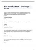 MVU NURS 620 Exam 4 Gremminger Review