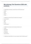 Microbiology Test Questions 2024 with solutions 