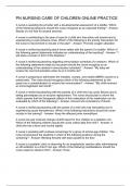 PN NURSING CARE OF CHILDREN ONLINE PRACTICE