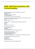 KINE 1000 Exam Questions with Correct Answers