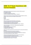 KINE 15-17 Exam Questions with Correct Answers 