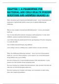 Chapter 1: A Framework for Maternal and Child Health Nursing questions and answers Graded A+
