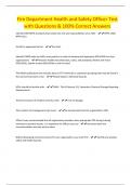 Fire Department Health and Safety Officer Test with Questions & 100&percnt; Correct Answers