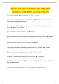Health and Safety Officer Exam Prep Test Questions with 100&percnt; Correct Answers