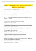 Health and Safety Officer Test with Questions & 100&percnt; Correct Answers
