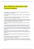 Kine 303 Exam Questions with Correct Answers 