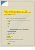C 468 Exam Questions and Answers 100&percnt; Correct Verified Best Rated A&plus; Assured Success  Latest Update 2024
