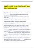 KINE 3303 II Exam Questions with Correct Answers 