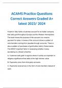 ACAMS Practice Questions Correct Answers Graded A+ latest 2023/ 2024