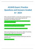 ACAMS Exam| Practice Questions and Answers Graded A+  2024