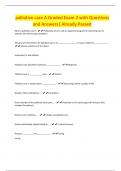 palliative care A Graded Exam 2 with Questions and Answers&vert; Already Passed