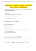 palliative care nursing 332 exam 1 Questions and Answers&vert; Already Passed