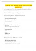 Palliative Care Nursing Actual Exam Questions and Answers