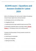 ACAMS exam | Questions and Answers Graded A+ Latest 2024