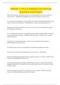 Module 1&colon; Intro to Palliative Care Nursing Questions and Answers