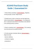 ACAMS Final Exam Study Guide | Exam Questions with Verified Answers | Guaranteed A+ Latest 2024 