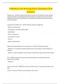 Palliative Care Nursing Exam Questions And Answers
