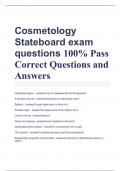 Cosmetology  Stateboard exam  questions 100% Pass Correct Questions and  Answers