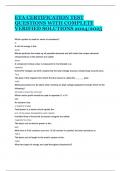 ETA CERTIFICATION TEST QUESTIONS WITH COMPLETE VERIFIED SOLUTIONS 2024&sol;2025
