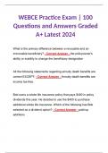 WEBCE Practice Exam | 100 Questions and Answers Graded A+ Latest 2024