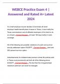 WEBCE Practice Exam 4 | Answered and Rated A+ Latest 2024
