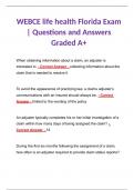 WEBCE life health Florida Exam | Questions and Answers Graded A+