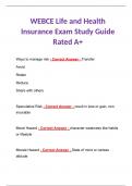 WEBCE Life and Health Insurance Exam Study Guide Rated A+