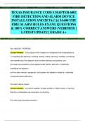 TEXAS INSURANCE CODE CHAPTER 6002  FIRE DETECTION AND ALARM DEVICE  INSTALLATION AND 28 TAC &sect;&sect; 34&period;600 THE  FIRE ALARM RULES EXAM &vert; QUESTIONS  & 100&percnt; CORRECT ANSWERS &lpar;VERIFIED&rpar; &vert; LATEST UPDATE &vert; GRADEA&plus;