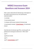 WEBCE Insurance Exam Questions and Answers 2024