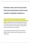 NATIONAL REAL ESTATE 2024 EXAM  PRACTICE QUESTIONS AND DETAILED  CORRECT ANSWERS ,GRADED A+