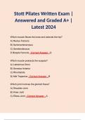 Stott Pilates Written Exam | Answered and Graded A+ | Latest 2024