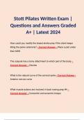 Stott Pilates Written Exam | Questions and Answers Graded A+ | Latest 2024