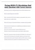 Portage BIOD 171 Microbiology final  study Questions with Correct Answers