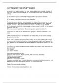 ASTRONOMY 102 STUDY GUIDE