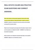 REAL ESTATE COLIBRI 2024 PRACTICE  EXAM QUESTIONS AND CORRECT  ANSWERS &period;