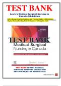 TEST BANK Lewis's Medical Surgical Nursing in Canada 5th Edition Jeffrey Kwong; Courtney Reinisch; Jane Tyerman; Shelley Cobbett; Debra Hagler; Mariann Harding; Dott/All Chapters 1-72/Complete Guide