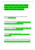 CONTRACTORS EXAM LATEST ACTUAL EXAM LATEST 2024 QUESTIONS WITH CORRECTANSWERS GRADED A&plus;