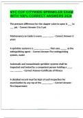 NYC COF CITYWIDE SPRINKLER EXAM WITH 100&percnt; CORRECT ANSWERS 2024