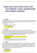NRNP 6560 FINAL EXAM LATEST 2023- 2024 VERSION 1 EXAM 100QUESTIONS AND CORRECT ANSWERS