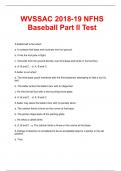 WVSSAC 2018-19 NFHS  Baseball Part II Test