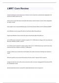 LMRT Core Review with 100&percnt; complete solutions