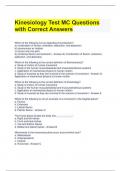 Kinesiology Test MC Questions with Correct Answers 